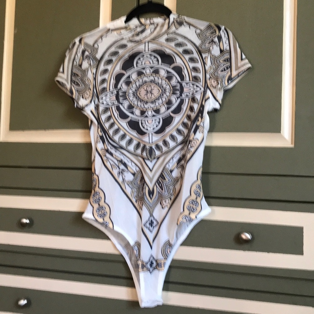 🟣 SOLD - Sheer bodycon mandala jumpsuit-size L